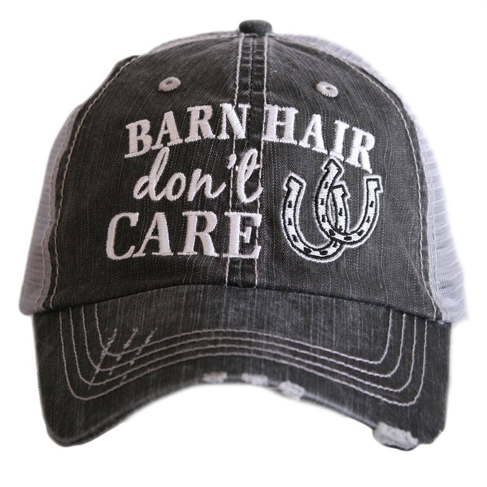 Barn Hair Don't Care Trucker Hats *White Horseshoes*