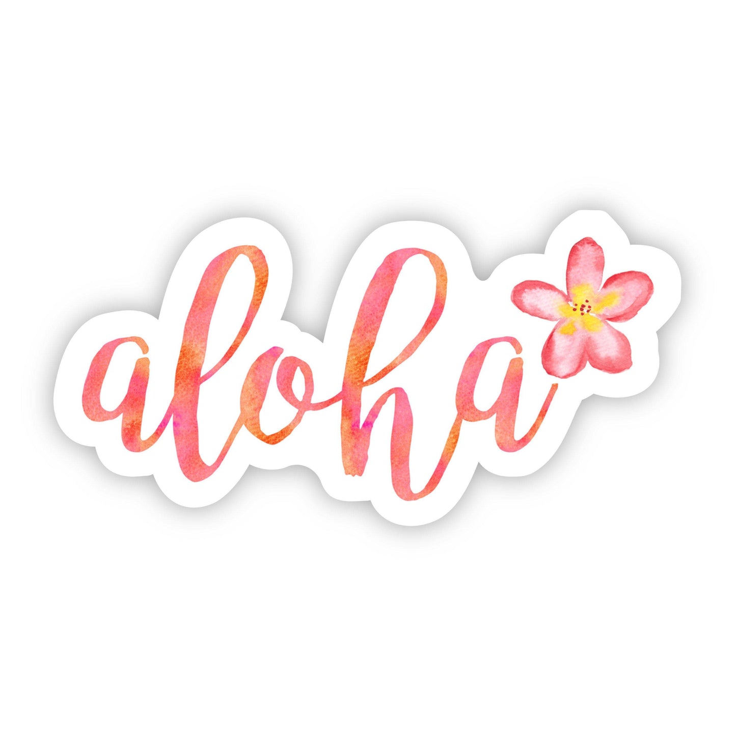 Aloha Floral Cursive Sticker