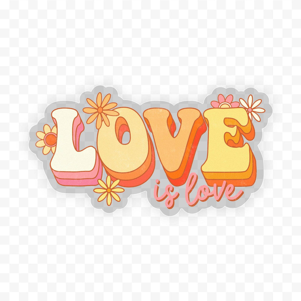 Groovy Love Is Love Clear Sticker