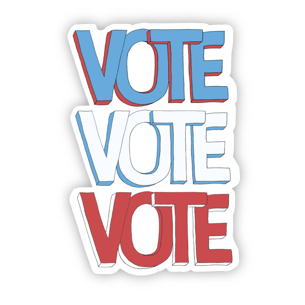 Vote Sticker - Block Lettering - Red white and blue