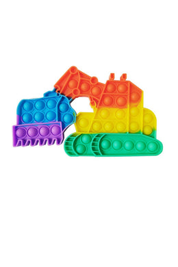 Multi Color Excavator Push Pop Bubble Fidget Toy