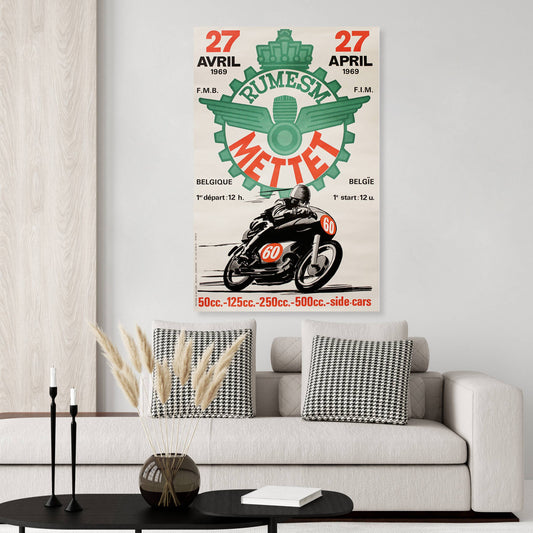 Vintage Motorcycle Style Poster- 11"x17"