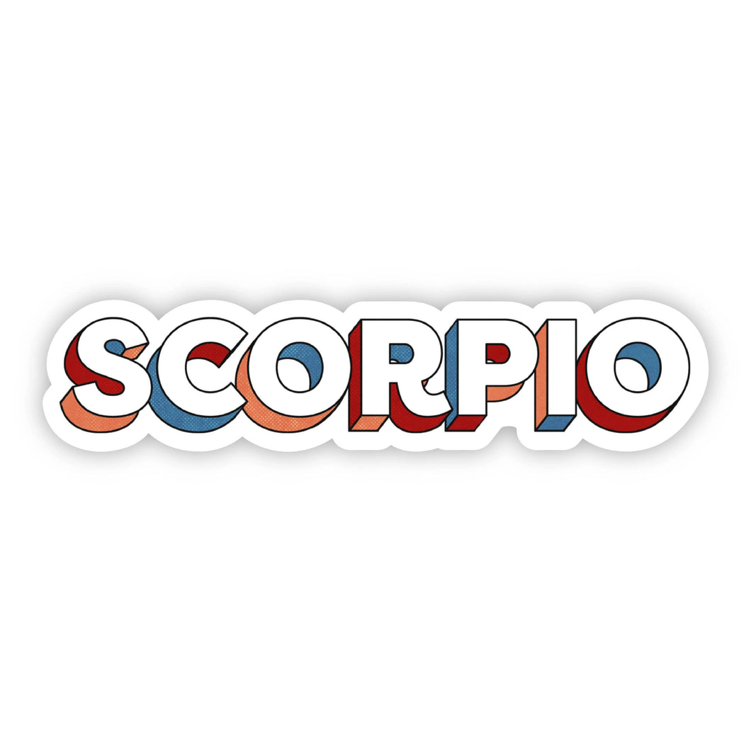 Scorpio Lettering Zodiac Sticker