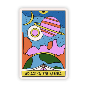 "Ad Astra Per Aspera" Tarot Card Sticker