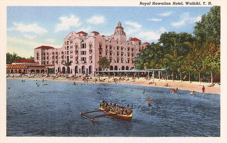 Royal Hawaiian Hotel, Waikiki - Vintage Image, Postcard