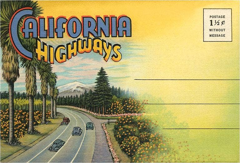 PF-91 Postcard Folder, California Highways - Vintage Image, Postcard