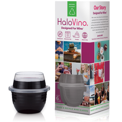 RETAIL, HaloVino Wine Glasses (6-pack)