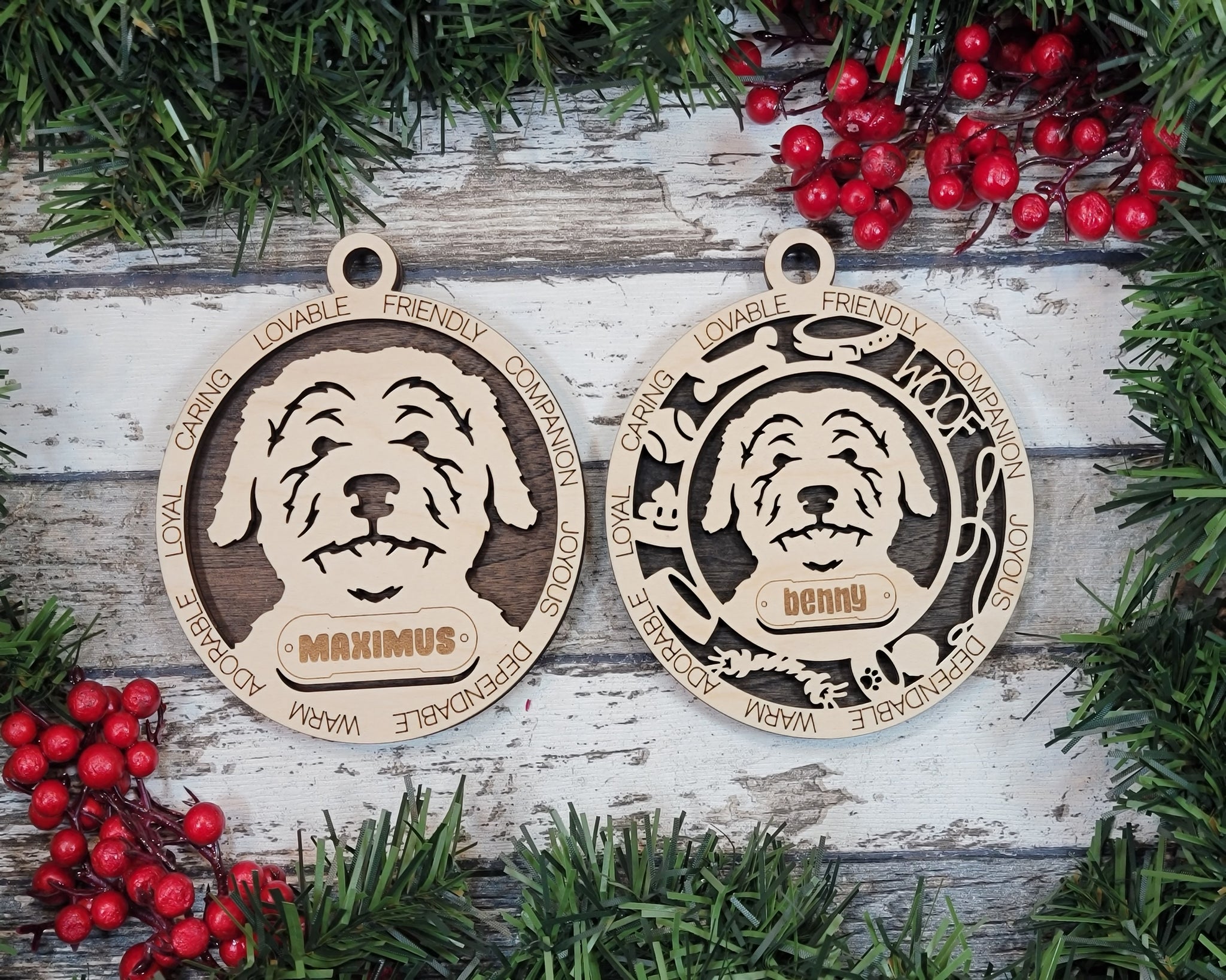 Aussiedoodle 2024 christmas ornament