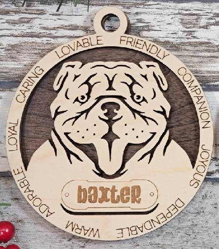 Customizable Bulldog Ornament