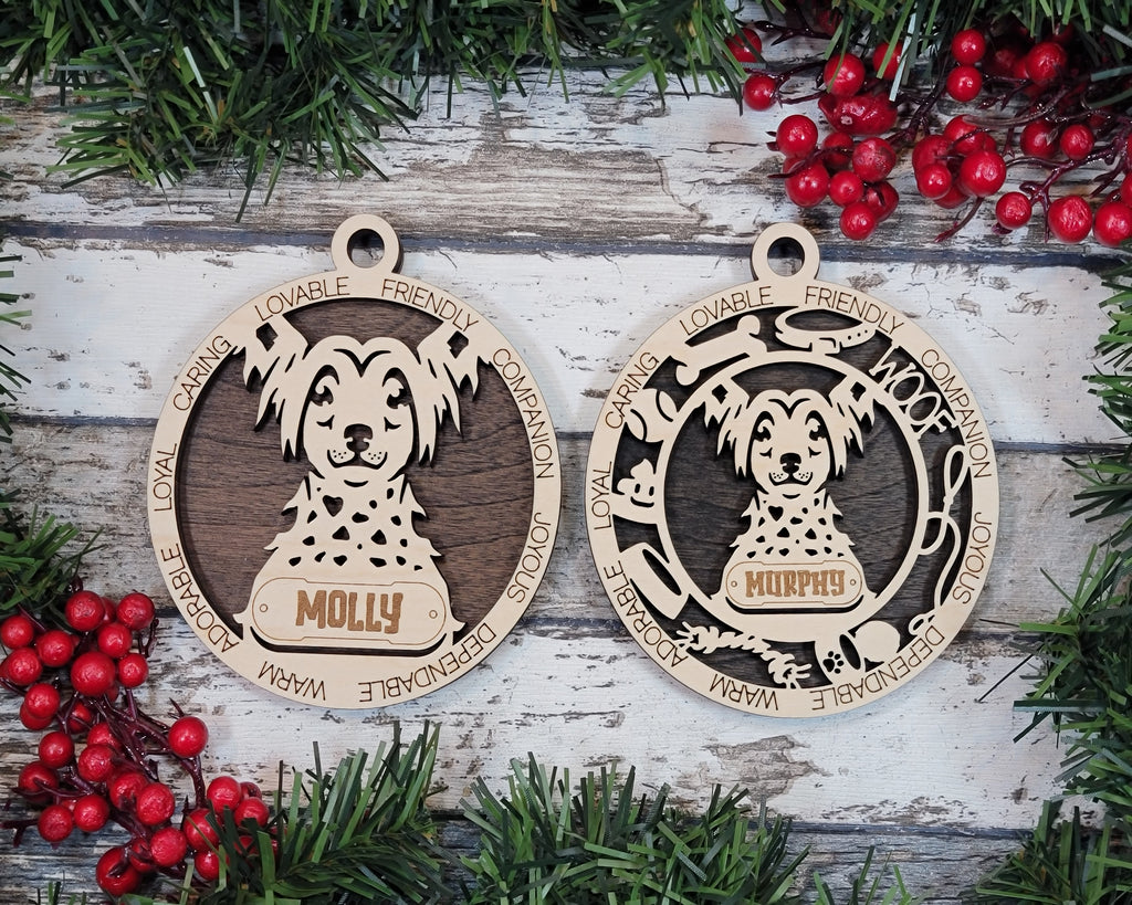 Customizable Chinese Crested Ornament
