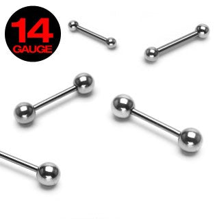 14 Gauge 316L Surgical Stainless Steel Barbell (Multiple Sizes)