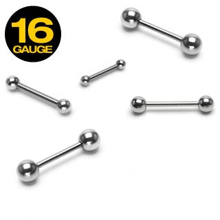 16 Gauge 316L Surgical Stainless Steel Barbell