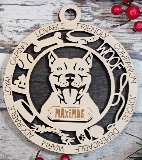 Customizable Pit Bull Ornament