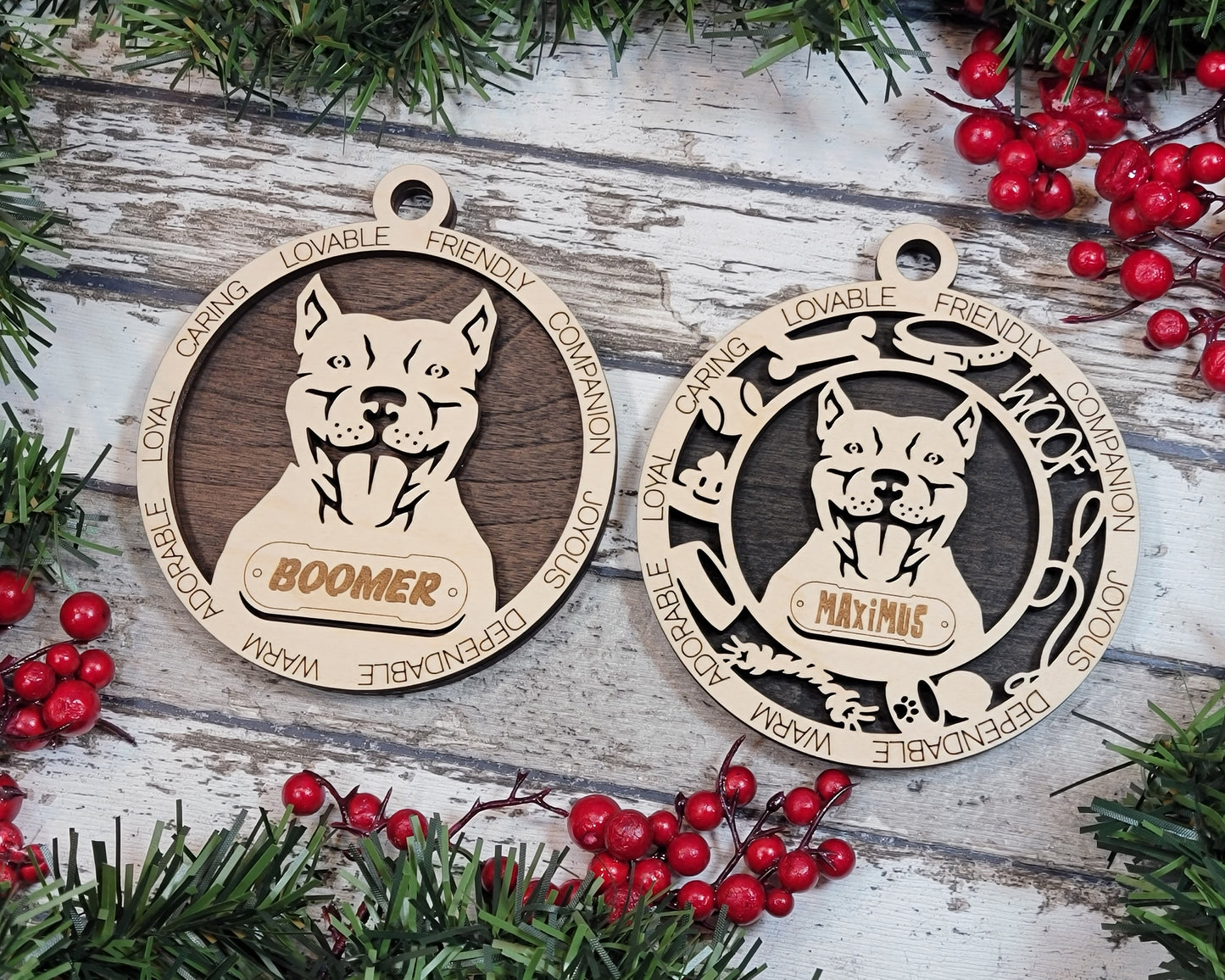 Customizable Pit Bull Ornament