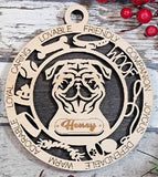 Customizable Pug Ornament