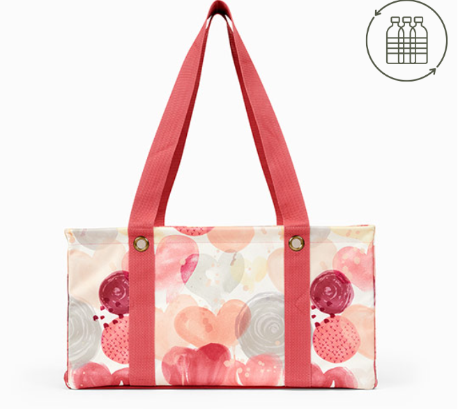 Thirty One Medium Utility Tote *Watercolor Hearts* - Ohana Underground