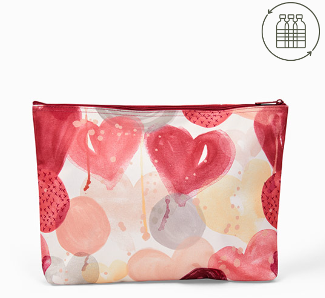 Thirty One Zipper Pouch *Watercolor Hearts*