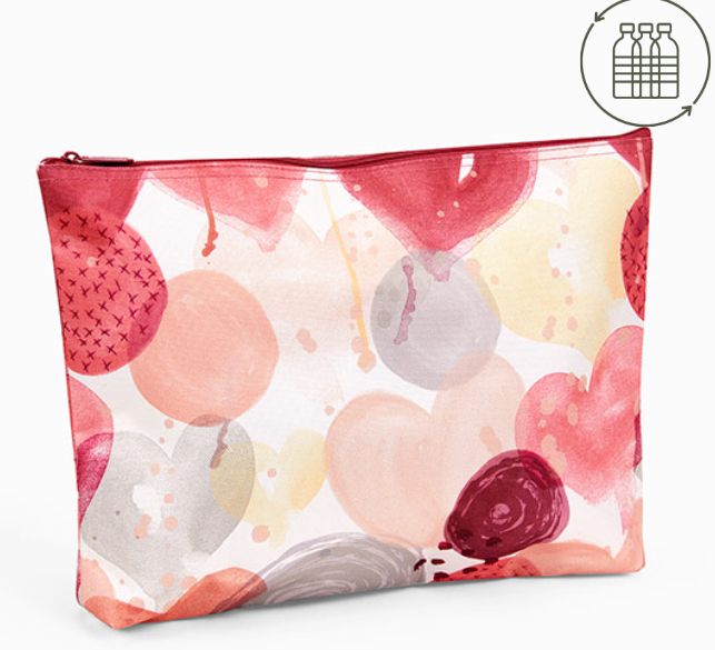 Thirty One Zipper Pouch *Watercolor Hearts*