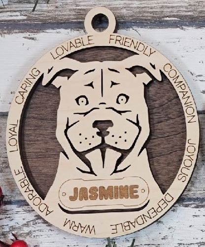 Customizable Staffordshire Bull Terrier Ornament