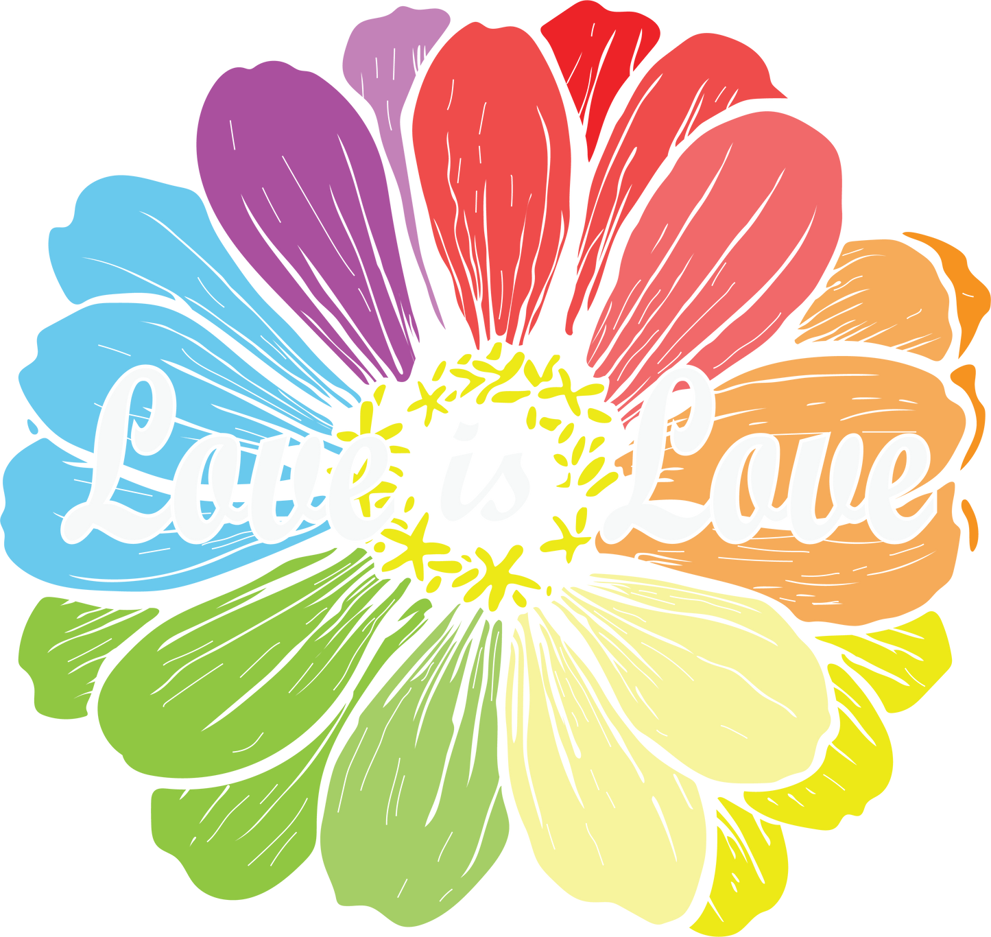 Love is Love LGBTQ Rainbow Style Flower Hoodie