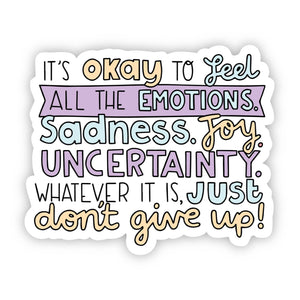 It's Okay to Feel All The Emotions Purple Sticker