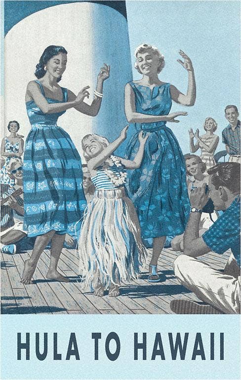 Hula to Hawaii - Vintage Image, Postcard