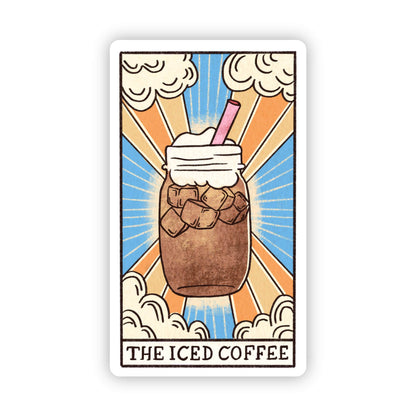 Big Moods | "The Iced Coffee" Tarot Card | Sticker | Ohana Underground