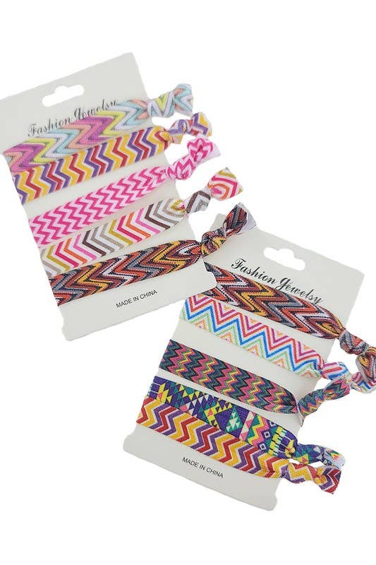 5-pc Multi Hair Tie Bracelet Set