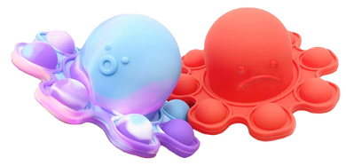 Poptastic Fidget Toys: Octopus Happy/Sad Popper Keychains
