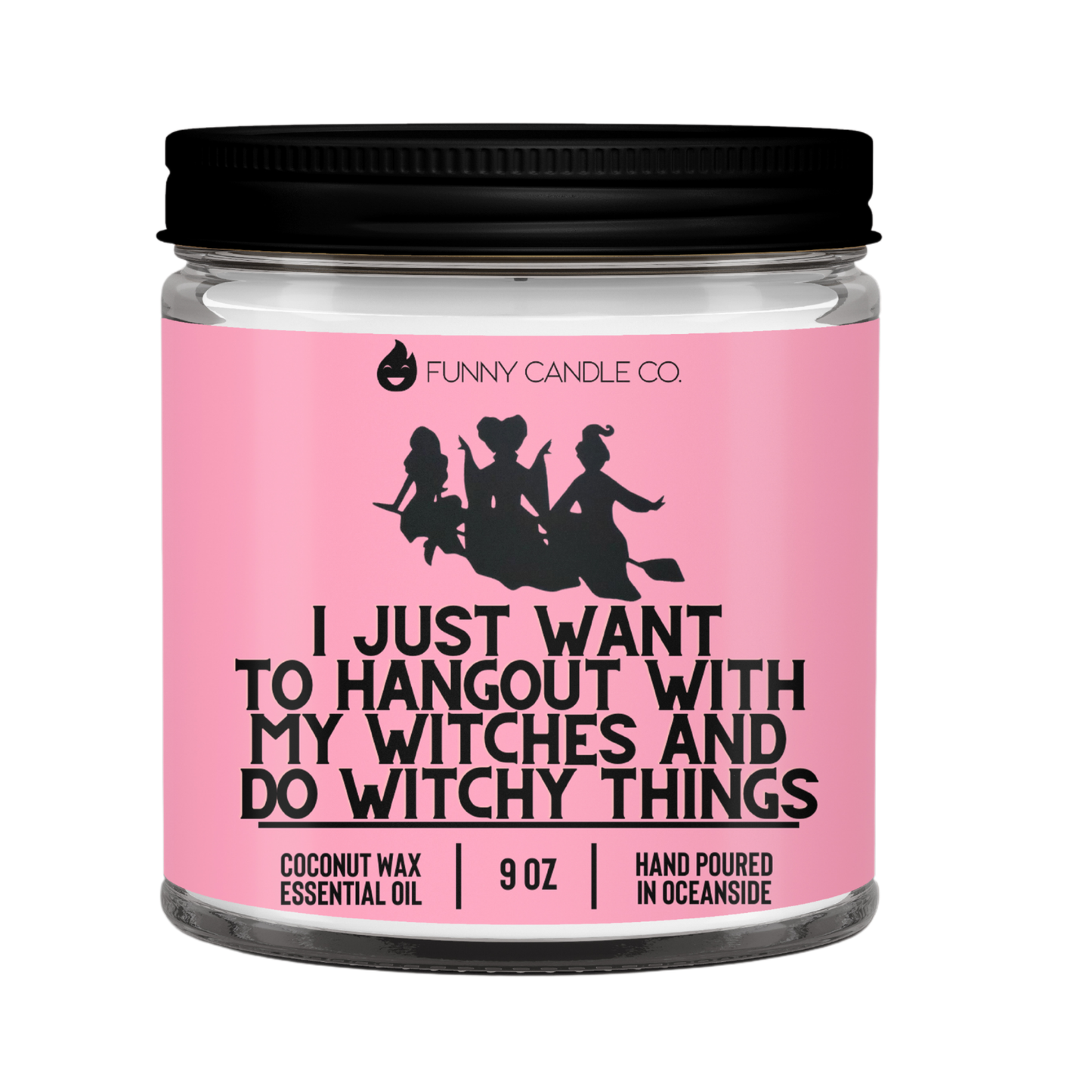 I Just Want To Hangout With My Witches (dark pink)- 9 oz
