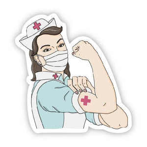Rosie the riveter nurse sticker