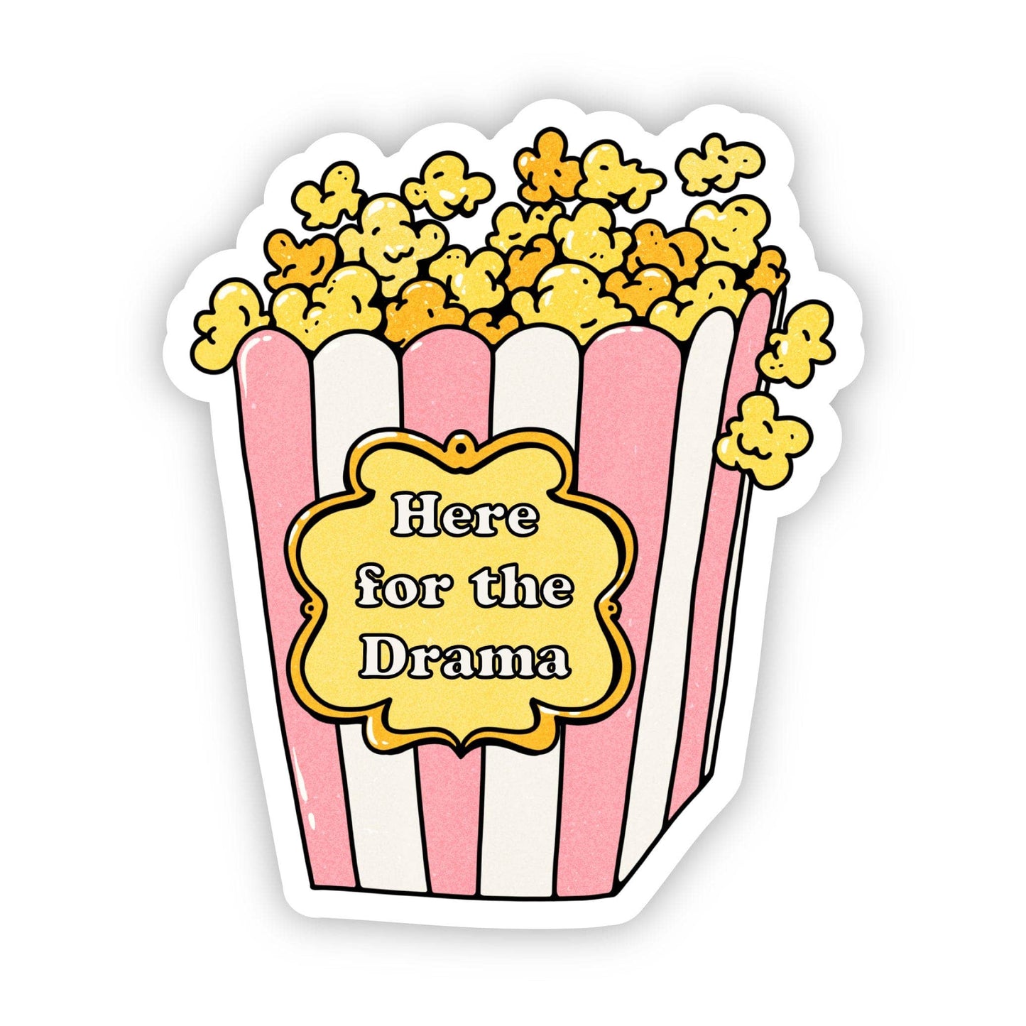 Big Moods | "Here for the drama" popcorn | Sticker | Ohana Underground