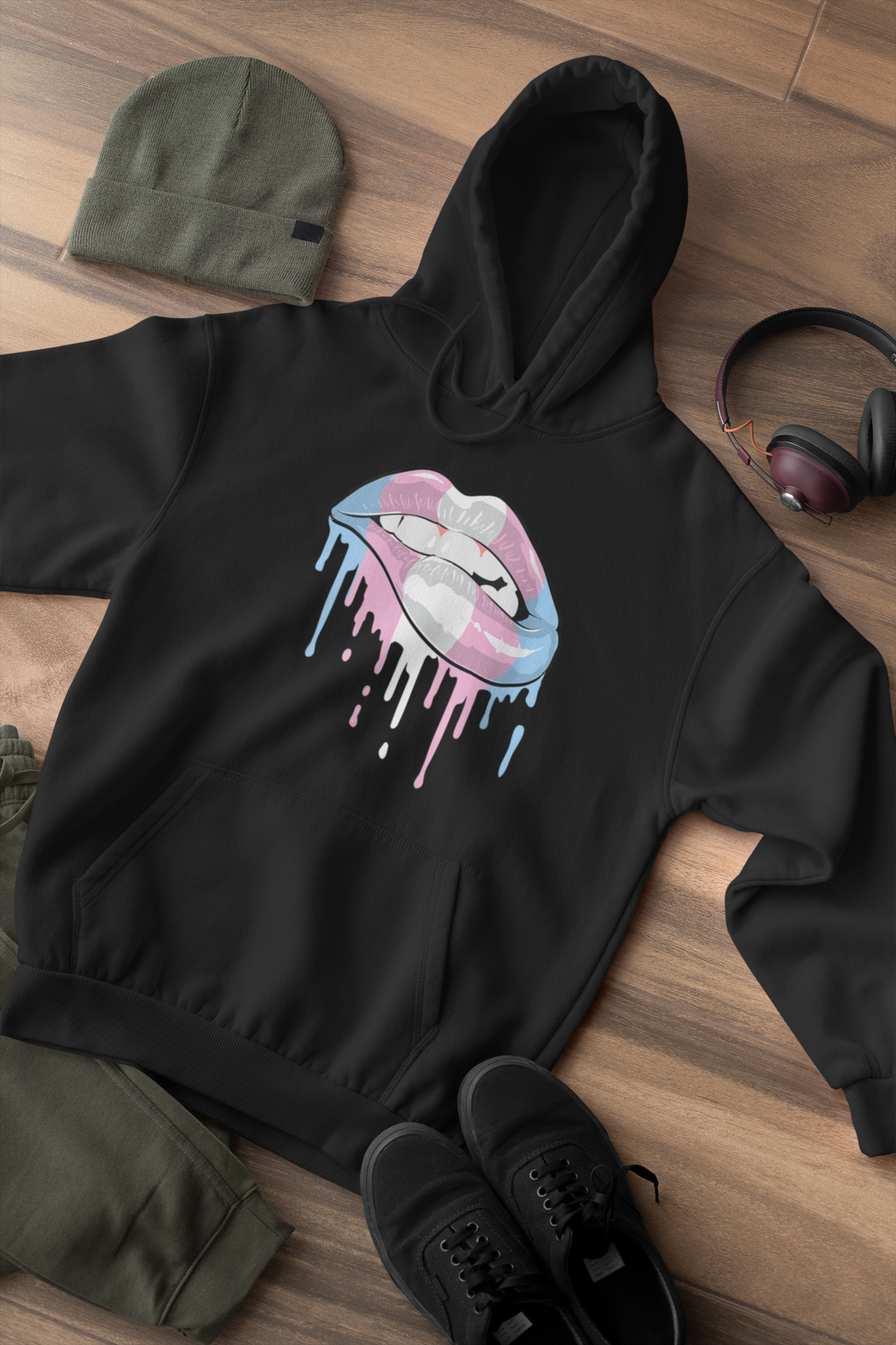 Transgender Dripping Lips Pride Hoodie Ohana Underground