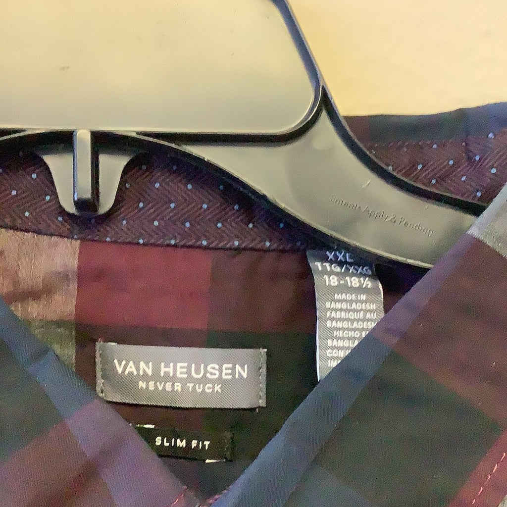 Van Heusen, dress shirt, never tuck, slim fit, easy care