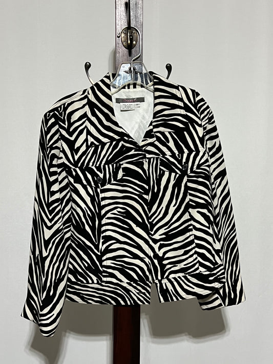 Maggy L Zebra Print Button Up