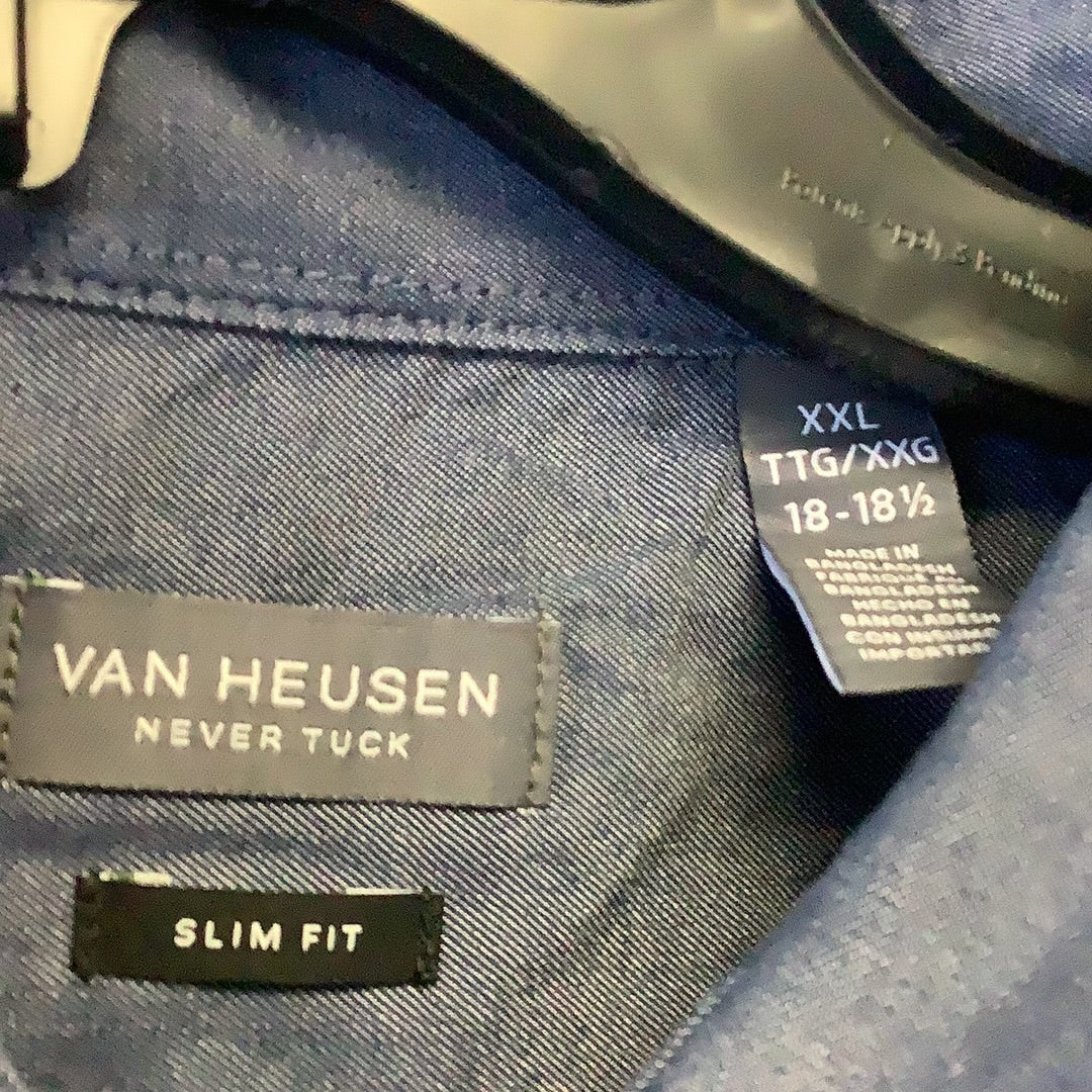 Van Heusen, never tuck, slim fit, easy care