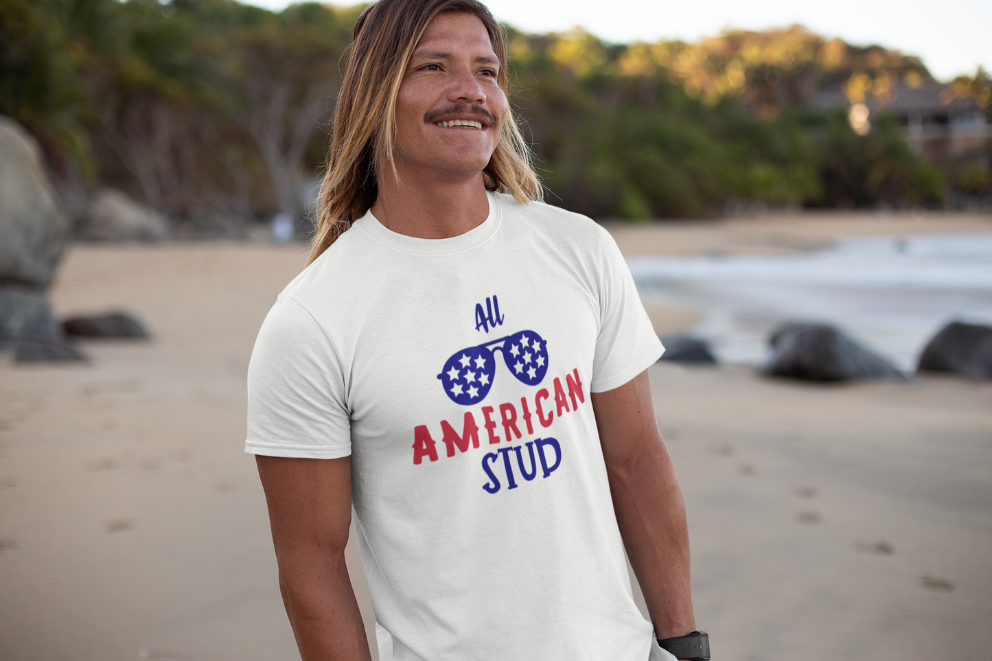 All American Stud 4th of July Crew neck T-Shirt Style