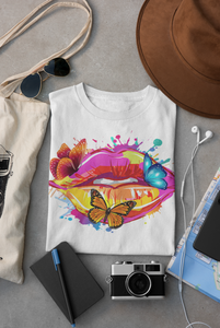 Vibrant Color Lips LGBTQ Pride Crew Neck T-Shirt