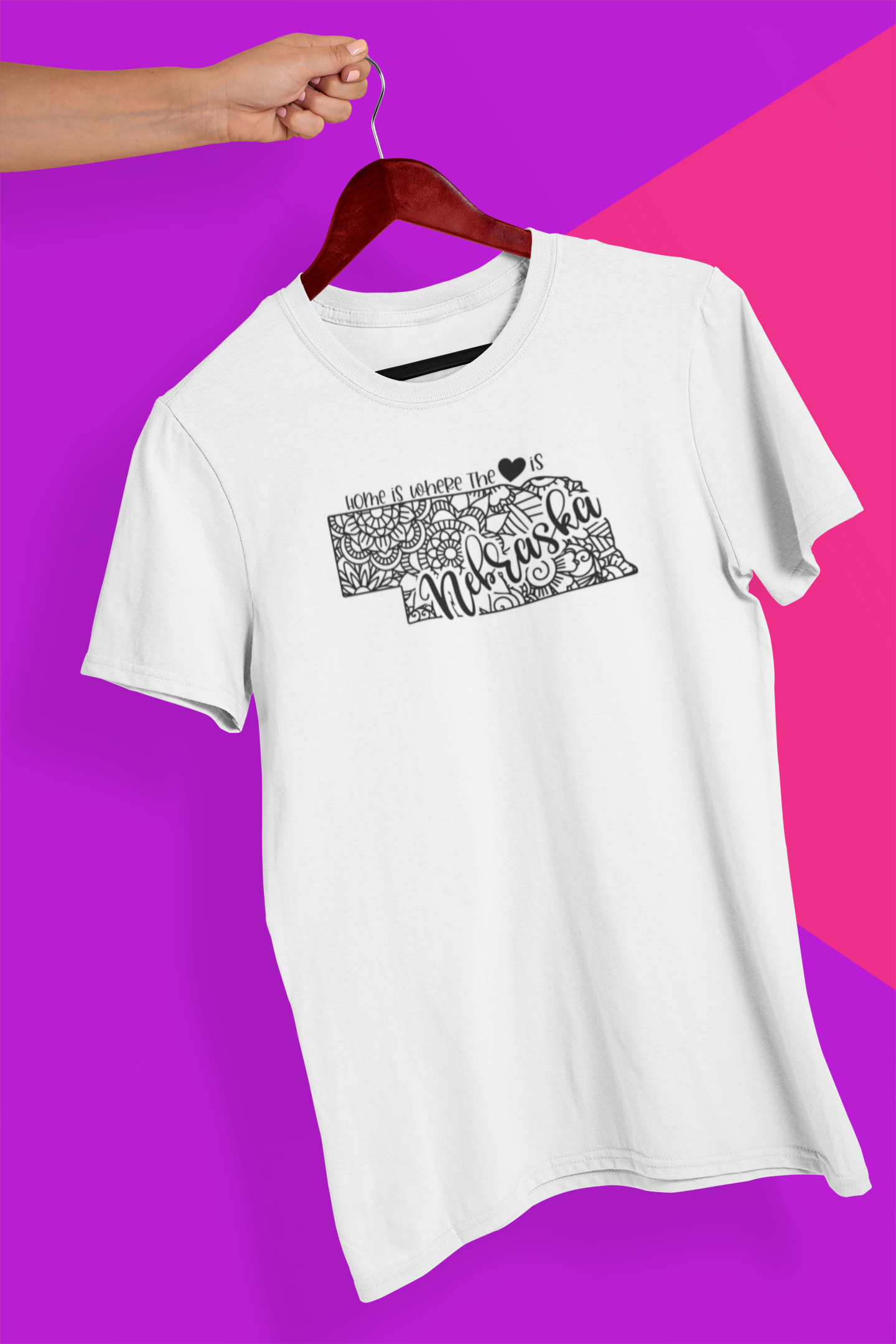 Nebraska Mandala Crew Neck T-Shirt