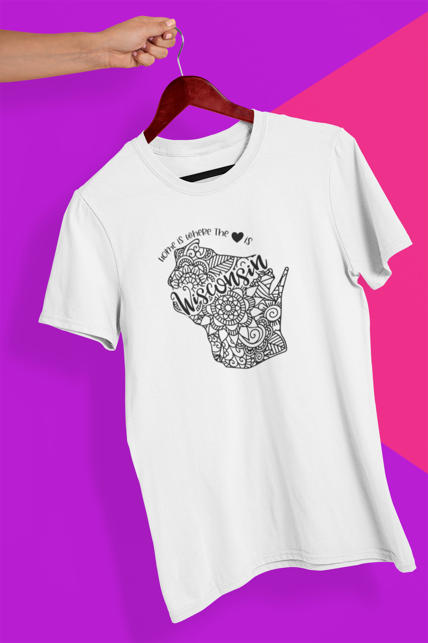 Wisconsin Mandala Crew Neck T-Shirt