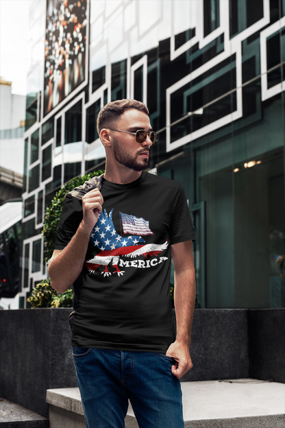 Men's 'Merica Independence Day Black T-shirt