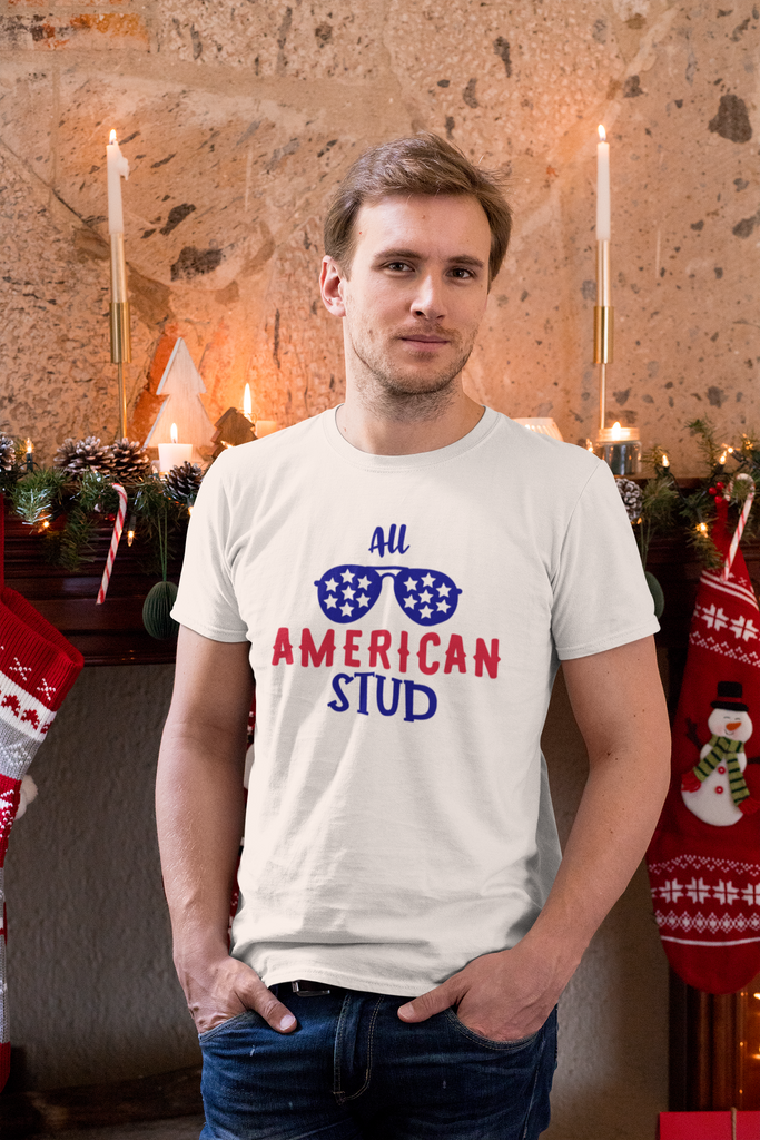 All American Stud 4th of July Crew neck T-Shirt Style