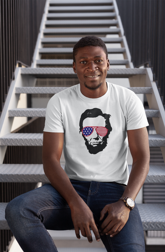 Cool Abraham Lincoln 4th of July Crew neck T-Shirt