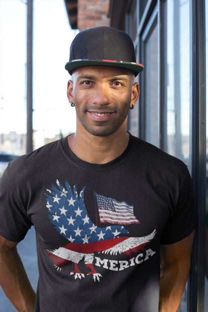 Men's 'Merica Independence Day Black T-shirt