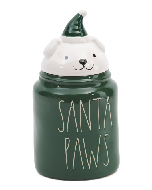 Rae Dunn ~ Santa Paws Figural Dog Canister