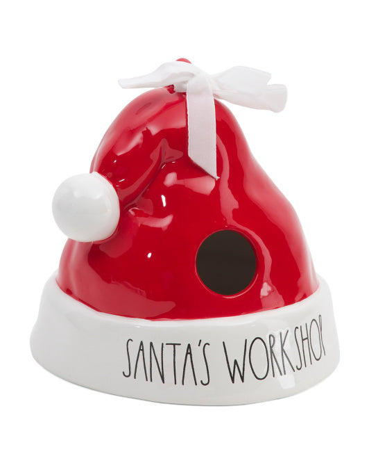 Rae Dunn ~ Santas Workshop Santa Hat Birdhouse