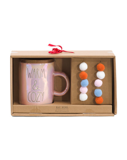 Rae Dunn ~ Warm And Cozy Garland Mug Set